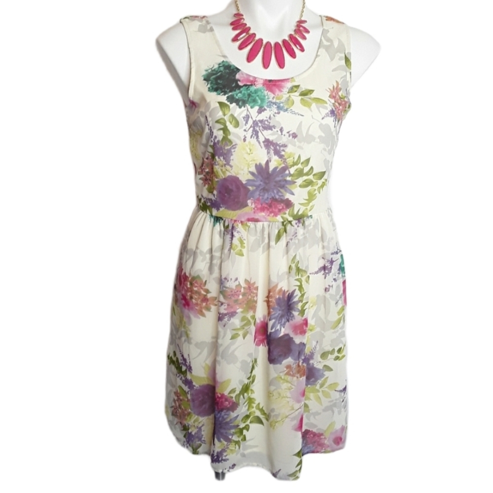 Charming Charlie Sleeveless Floral Dress EUC sz S